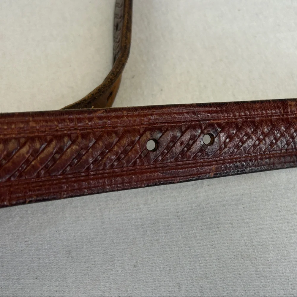 Vintage Brown Leather Golf Men's Belt Size 36 Golfing Sports Western Country